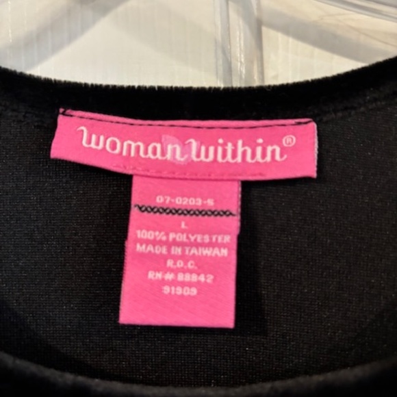 Woman Within Black Velvet top - Picture 2 of 3